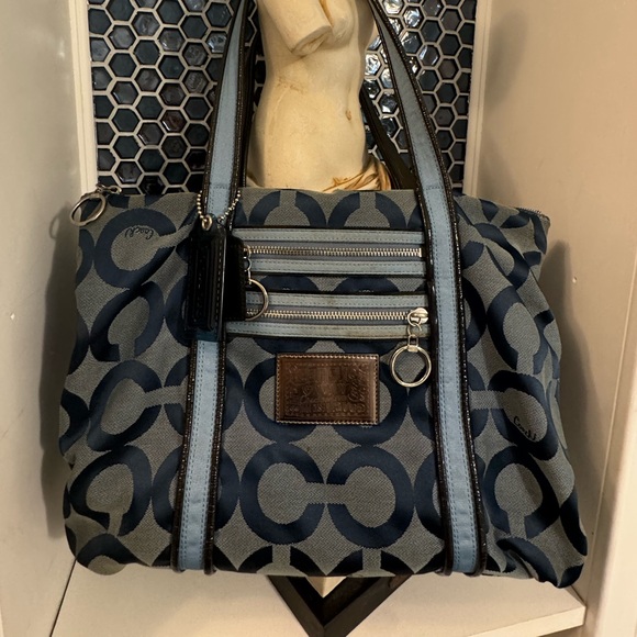 COACH Blue Tote Shoulder Bag K0949-13826 Blue - Picture 1 of 12